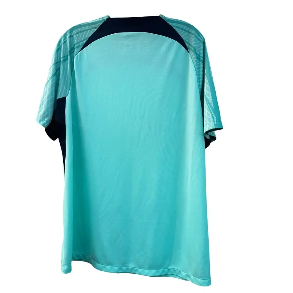 Nike Dri Fit Athletic Top XL Womens Aqua Teal Short Sleeve Performance Shirt